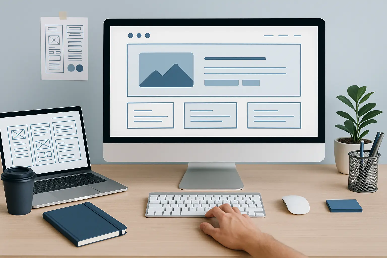Modern custom Joomla website design workspace